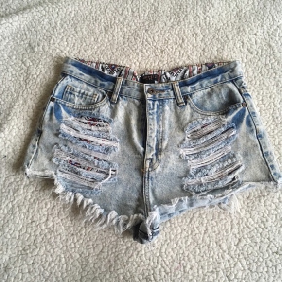 Forever 21 Pants - Forever 21 Destroyed Aztec Jean Shorts 28